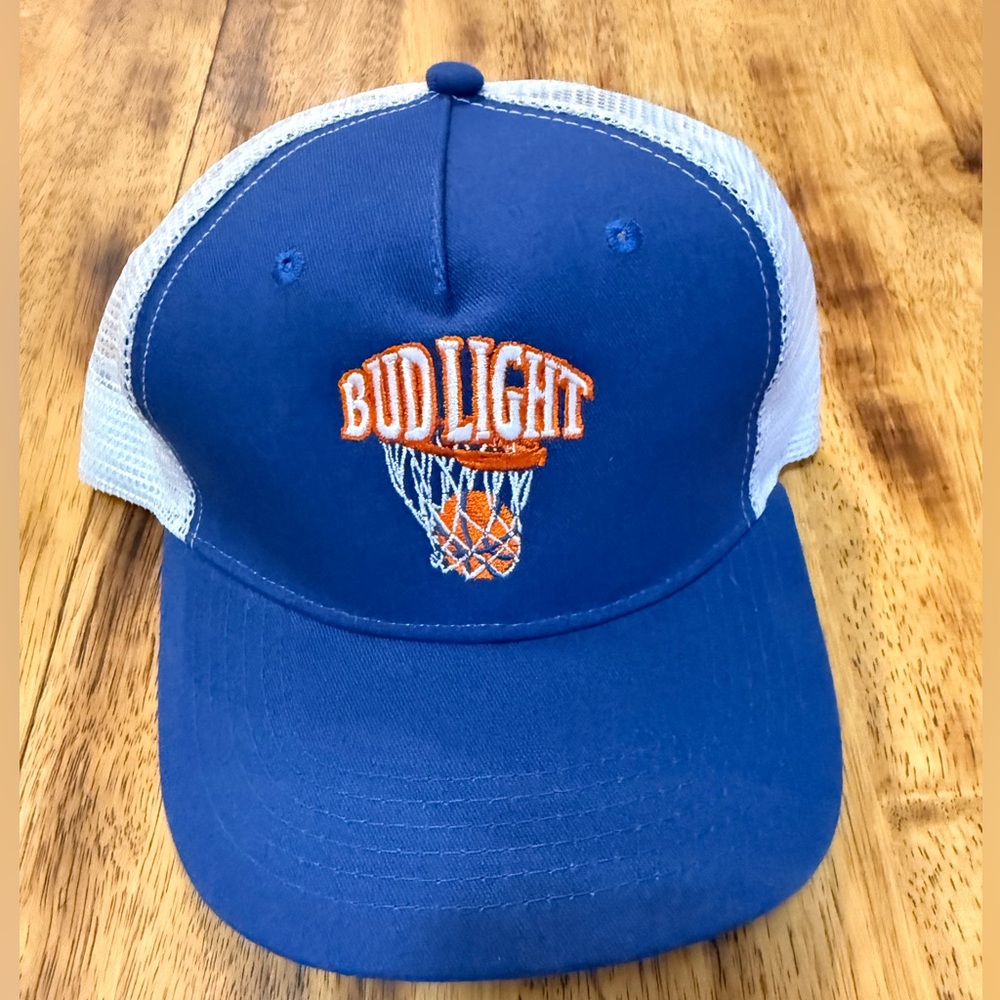 Bud Light Blue and White Trucker Hat